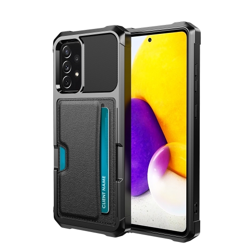 

For Samsung Galaxy A72 ZM02 Card Slot Holder Phone Case(Black)