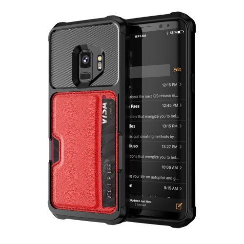 

For Samsung Galaxy S9 ZM02 Card Slot Holder Phone Case(Red)