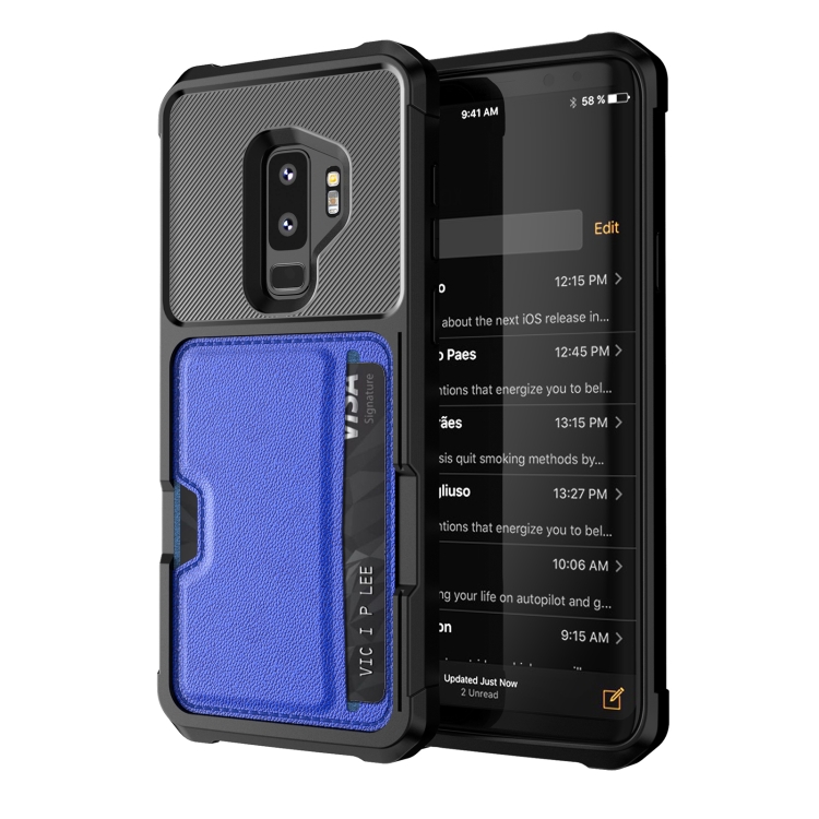 

For Samsung Galaxy S9+ ZM02 Card Slot Holder Phone Case(Blue)