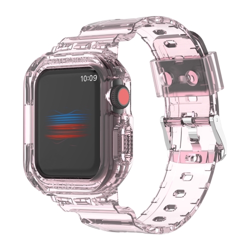 

For Apple Watch Ultra 49mm Armor Integrated TPU Watch Band(Transparent Pink)