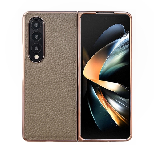 

For Samsung Galaxy Z Fold4 Star Series Nano Electroplating PU Phone Case(Elephant Grey)