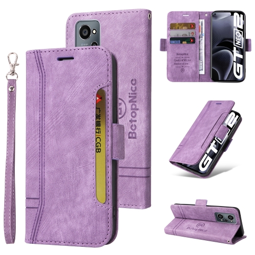 

For Realme GT Neo2 5G CN Version BETOPNICE Dual-side Buckle Leather Phone Case(Purple)