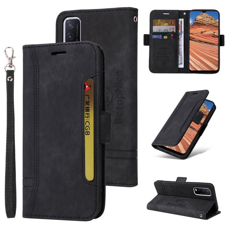 

For vivo Y20 BETOPNICE Dual-side Buckle Leather Phone Case(Black)