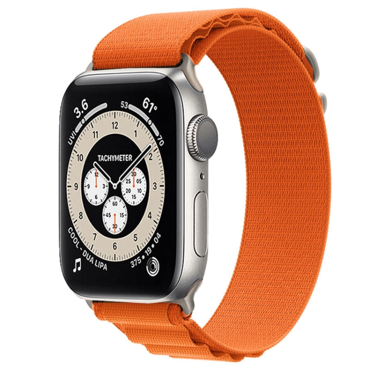 

Nylon Loop Watch Band for Apple Watch Series 8&7 41mm / SE 2&6&SE&5&4 40mm / 3&2&1 38mm(Orange)