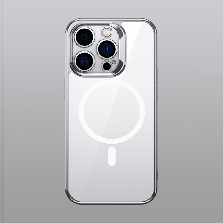 

For iPhone 14 Pro Max Benks MagSafe Magnetic Electroplated Glass Phone Case(Silver)