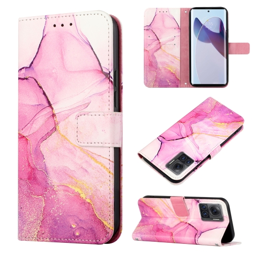 

For Motorola Moto X30 Pro 5G PT003 Marble Pattern Flip Leather Phone Case(Pink Purple)