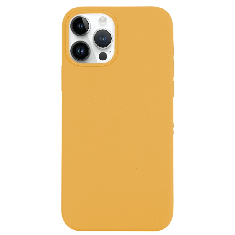 

For iPhone 14 Pro Max Solid Silicone Phone Case(Gold)