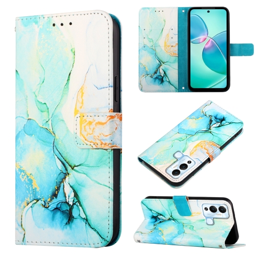 

For Infinix Hot 12 Play / 12 Play NFC PT003 Marble Pattern Flip Leather Phone Case(Green)