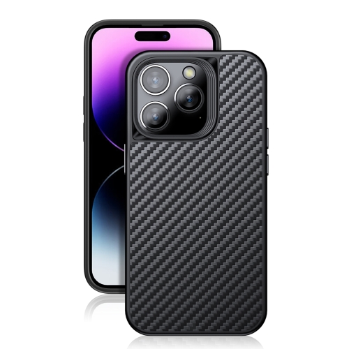 

For iPhone 14 Pro Carbon Fiber Kevlar TPU Phone Case(Black)