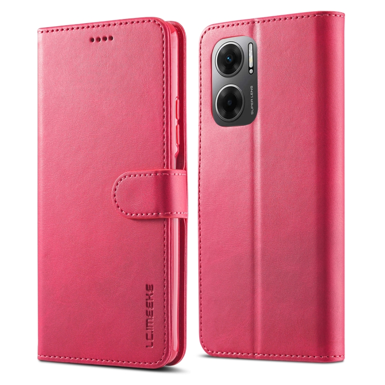 

For Xiaomi Redmi 10 5G LC.IMEEKE Calf Texture Leather Phone Case(Red)
