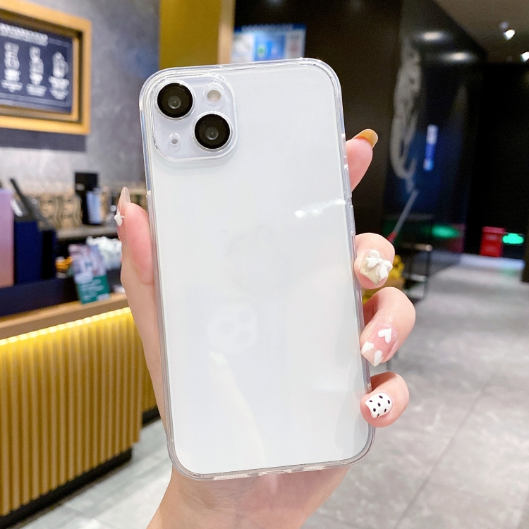 

For iPhone 14 Plus Lens Protection Transparent TPU Phone Case(Transparent)