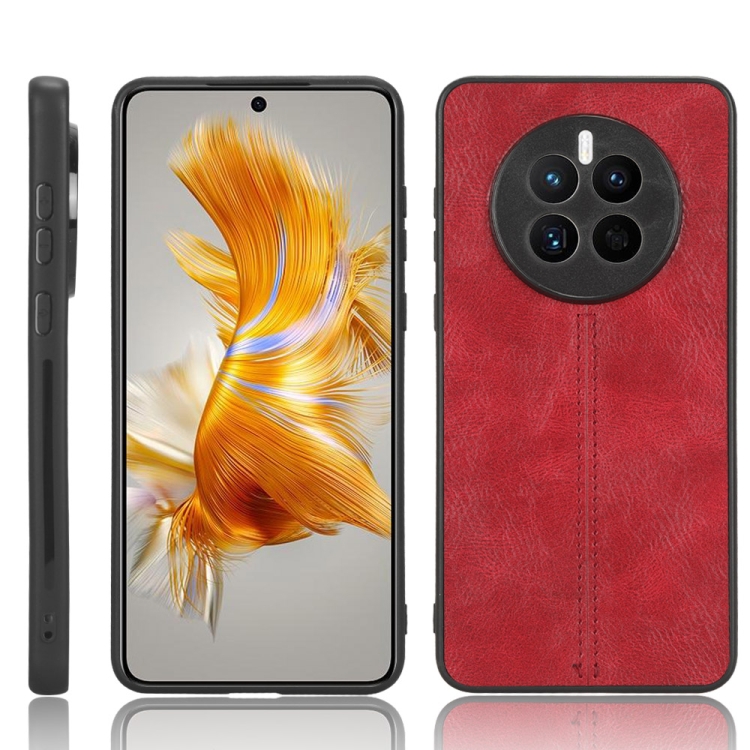 

For Huawei Mate 50 Sewing Cow Pattern Skin PC + PU + TPU Case(Red)