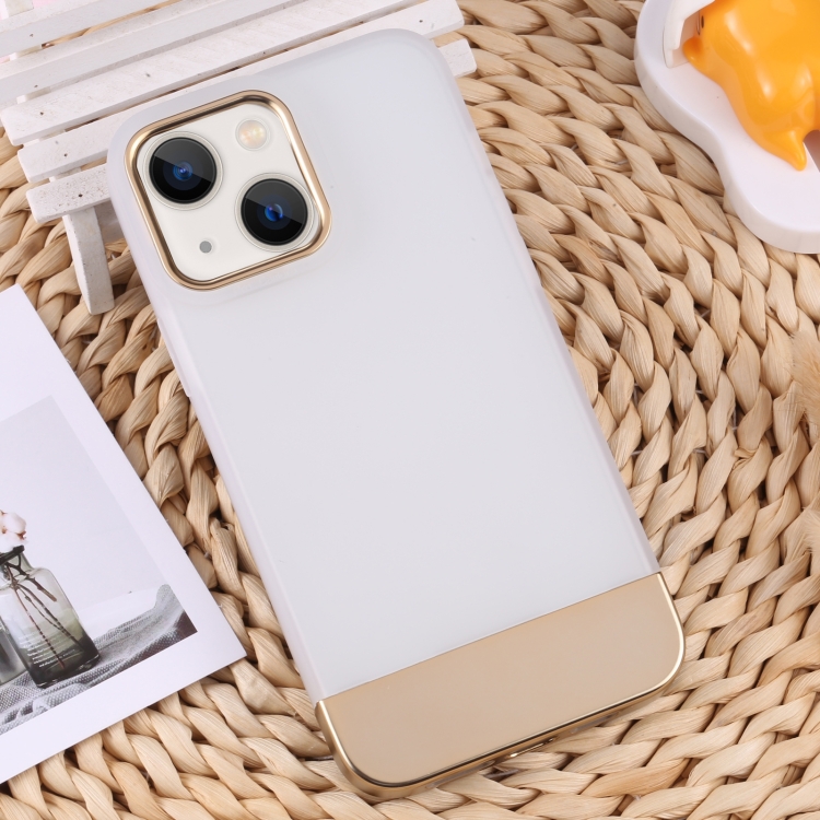 

For iPhone 14 TPU + Electroplated PC Phone Case(White)