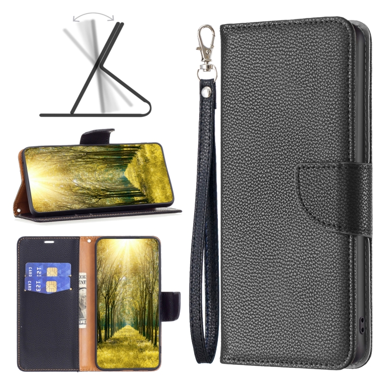 

For vivo Y35/Y22 Litchi Texture Pure Color Leather Phone Case(Black)