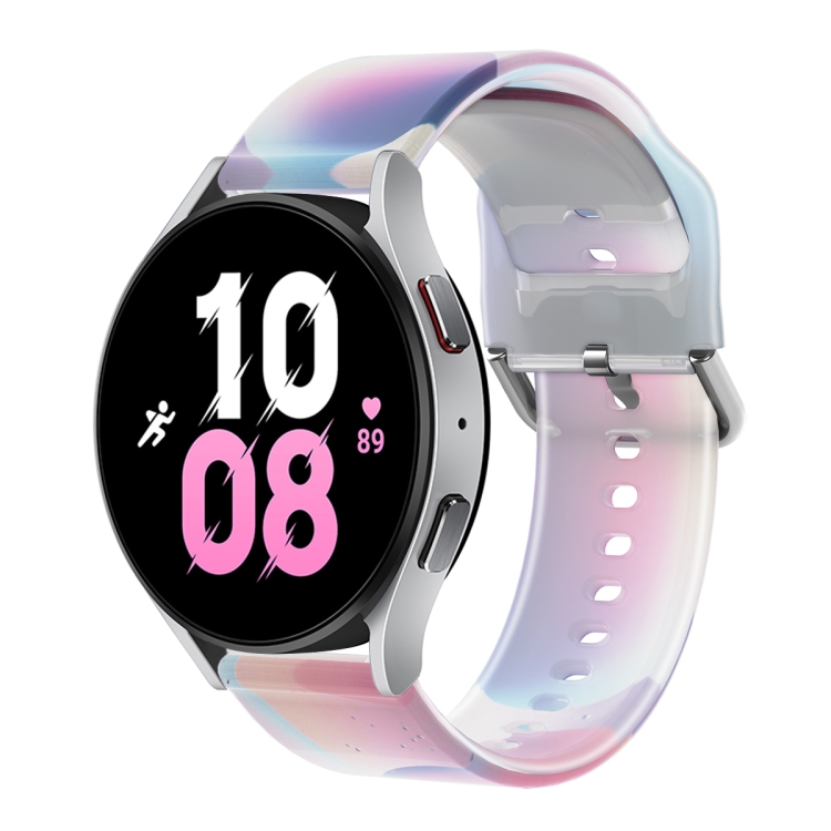 

For Samsung Huawei Watch 20mm Universal Frosted Translucent Silicone Watch Band(Blue-violet Bubbles)