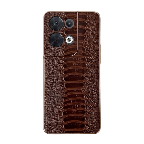 

For OPPO Reno8 Pro Genuine Leather Weilai Series Nano Plating Phone Case(Coffee)