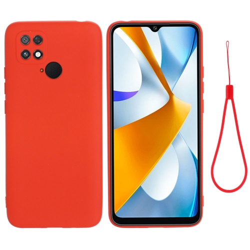 Funda de teléfono a prueba de golpes de silicona líquida de color puro para  OPPO A57 4G/A77 4G/A77S 4G/A57S/A57E 4G/ OnePlus Nord N20 SE 4G (rojo)