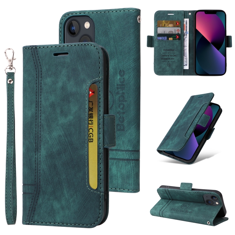 

For iPhone 13 BETOPNICE Dual-side Buckle Leather Phone Case(Green)