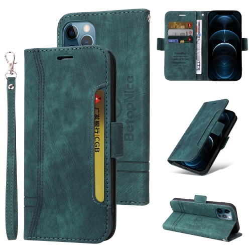 

For iPhone 12 mini BETOPNICE Dual-side Buckle Leather Phone Case(Green)