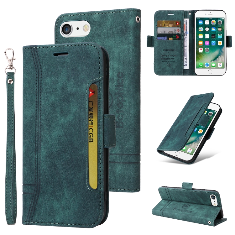 

For iPhone 7 Plus / 8 Plus BETOPNICE Dual-side Buckle Leather Phone Case(Green)