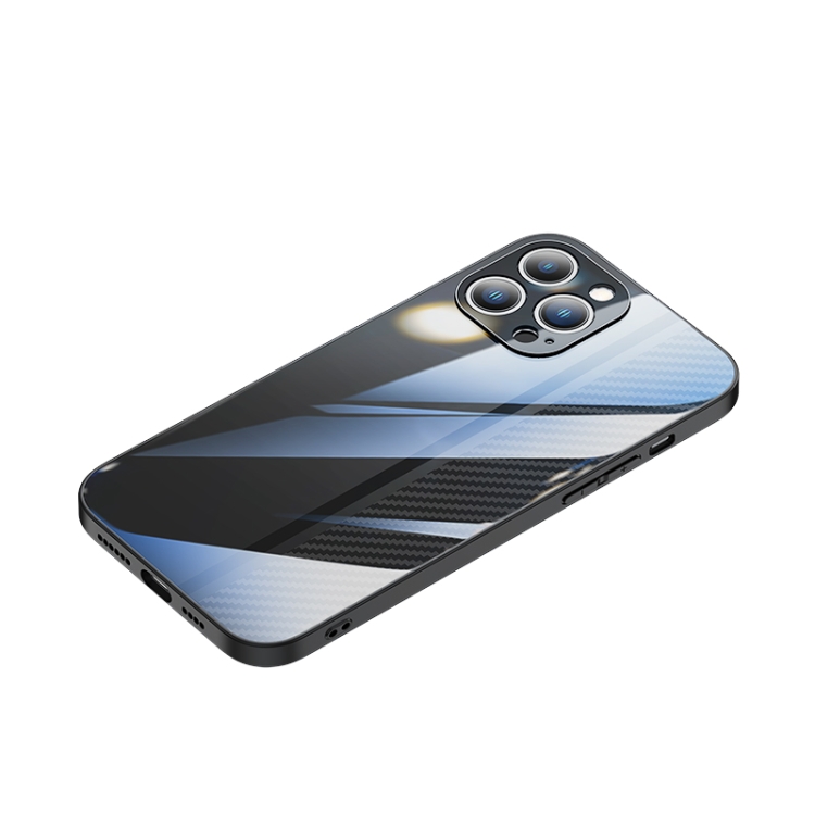 

For iPhone 13 Pro Metal Carbon Fiber Phone Case(Black)
