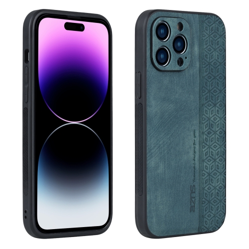 

For iPhone 14 Pro Max AZNS 3D Embossed Skin Feel Phone Case(Dark Green)