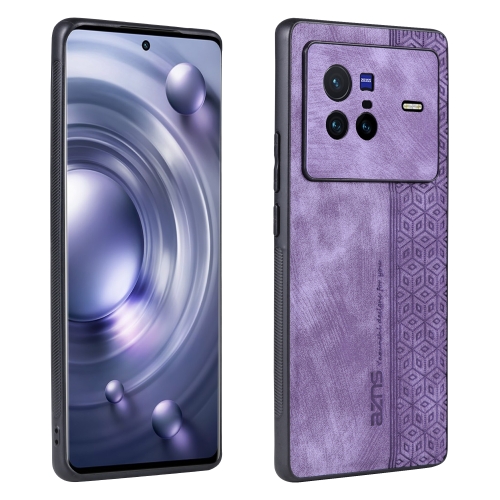 

For vivo X80 AZNS 3D Embossed Skin Feel Phone Case(Purple)