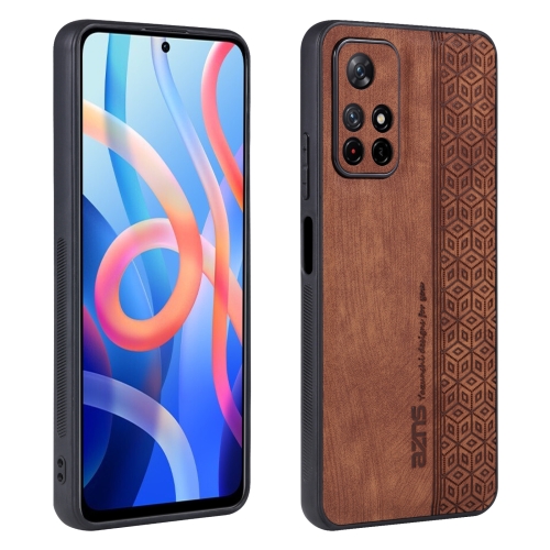 

For Xiaomi Redmi Note 11T 5G AZNS 3D Embossed Skin Feel Phone Case(Brown)