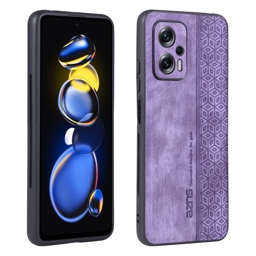 For Xiaomi Redmi Note 11T Pro 5G AZNS 3D Embossed Skin Feel Phone Case(Purple)