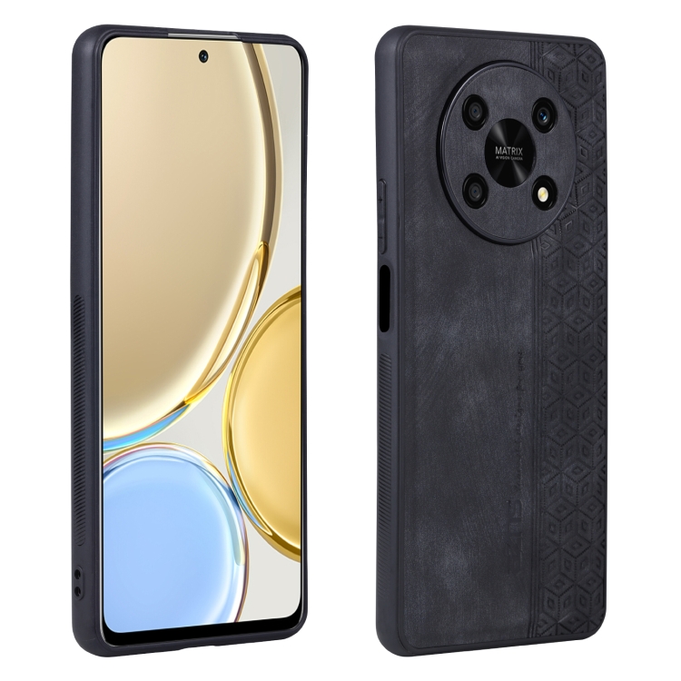 

For Honor X30 / X9 AZNS 3D Embossed Skin Feel Phone Case(Black)
