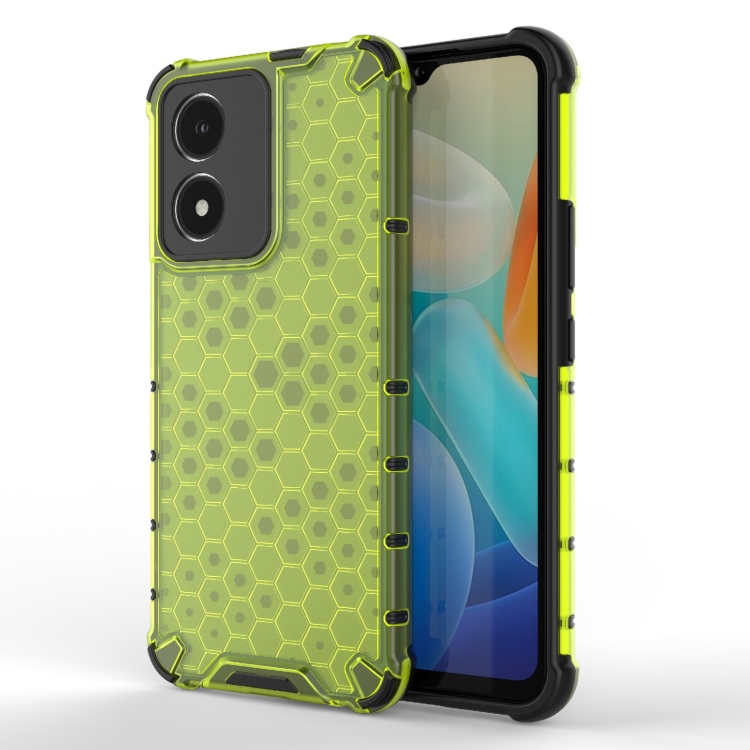 

For vivo Y02s Honeycomb Phone Case(Green)