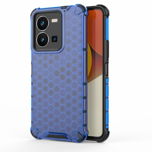 

For vivo Y35 4G Global/Y22s 4G Global Honeycomb Phone Case(Blue)