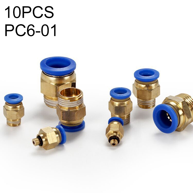 

PC6-01 LAIZE 10pcs PC Male Thread Straight Pneumatic Quick Fitting Connector