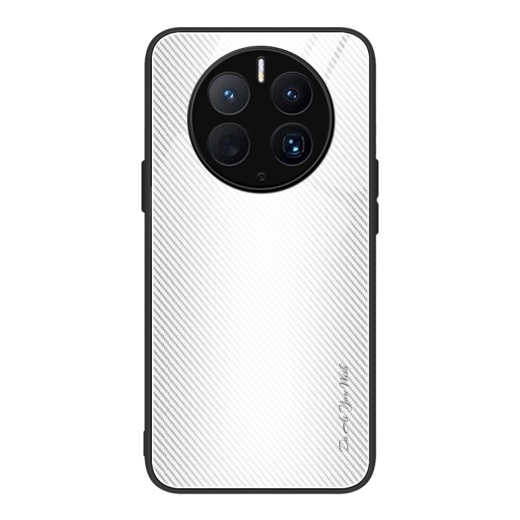

For Huawei Mate 50 Pro Texture Gradient Glass TPU Phone Case(White)
