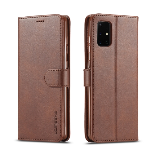 

For Galaxy A41 LC.IMEEKE Calf Texture Horizontal Flip Leather Case, with Holder & Card Slots & Wallet & Photo Frame(Coffee)