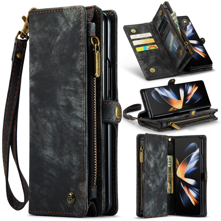 

For Samsung Galaxy Z Fold4 CaseMe 008 Detachable Multifunctional Leather Phone Case(Black)