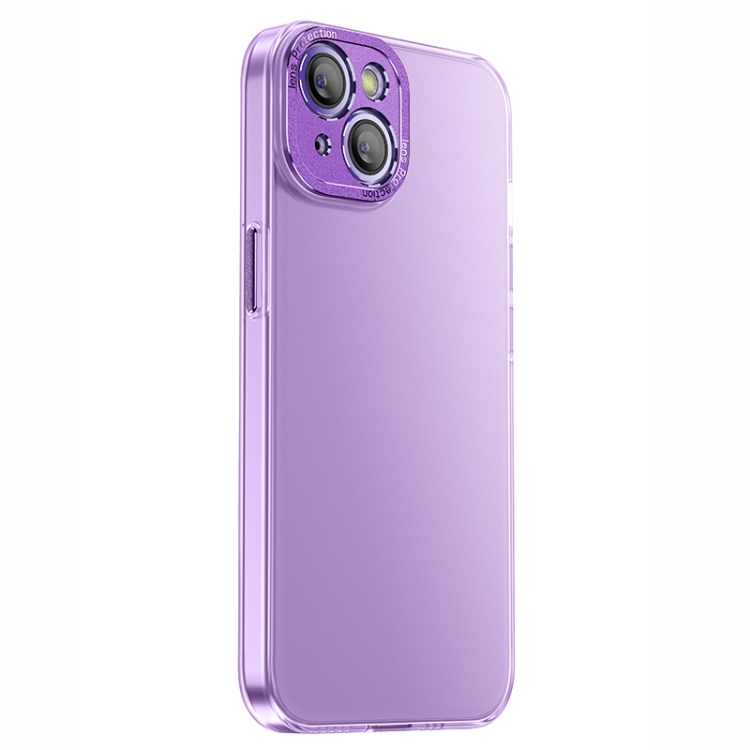 

For iPhone 14 PC Crystal Clear Frosted Phone Case(Purple)