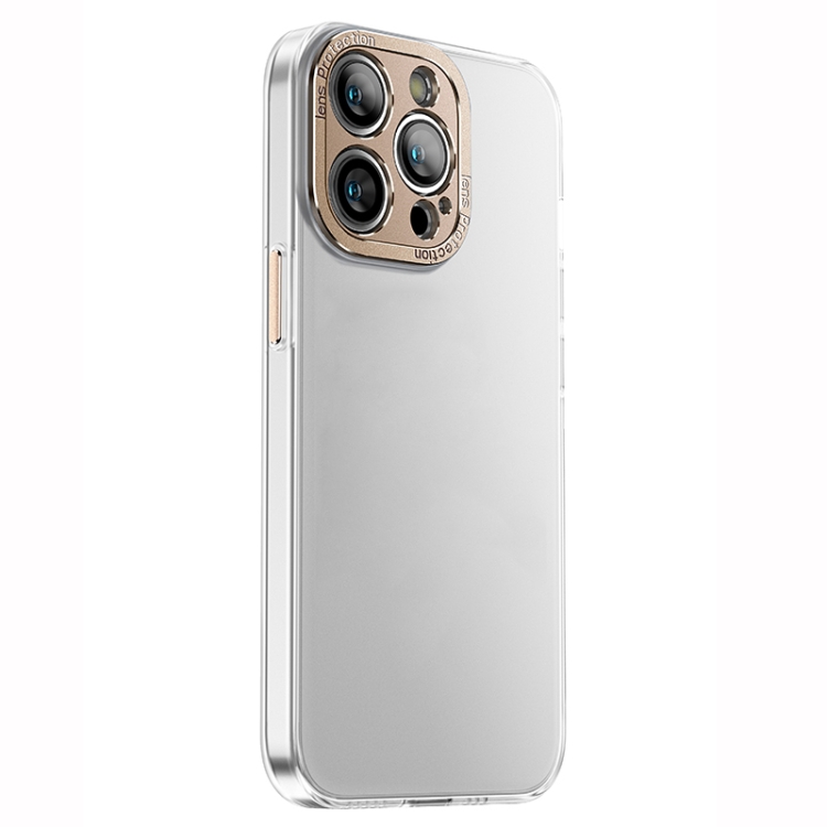 

For iPhone 14 Pro Max PC Crystal Clear Frosted Phone Case(Gold)