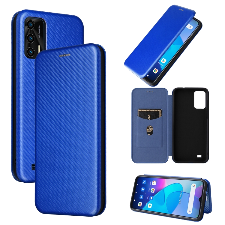 EasyShow Koolstofvezel Hoes Voor Oukitel C31 - Wallet Case Met Standfunctie, Kaartenvak En Magnetische Sluiting
