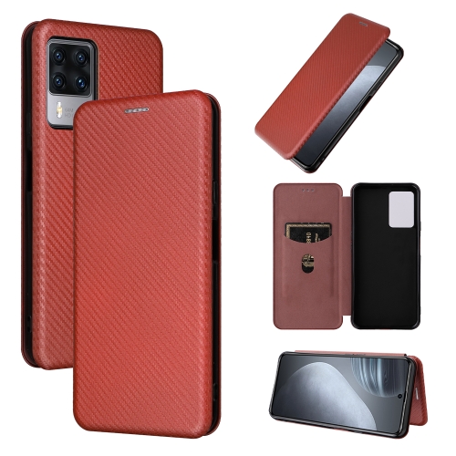 

For Cubot X50 Carbon Fiber Texture Leather Phone Case(Brown)