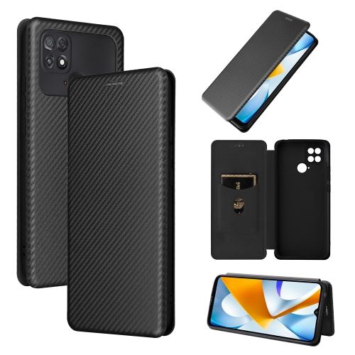 

For Xiaomi Poco C40 Carbon Fiber Texture Leather Phone Case(Black)