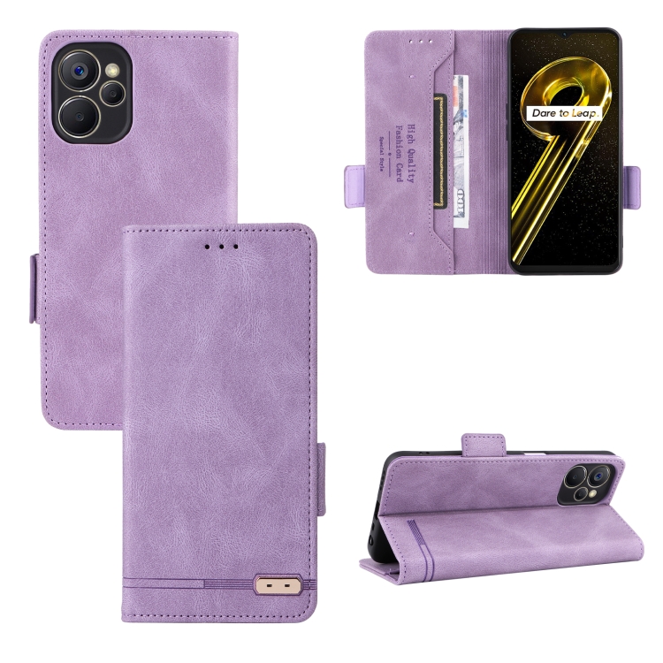 

For Realme 9i 5G Magnetic Clasp Flip Leather Phone Case(Purple)