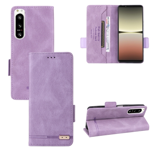 

For Sony Xperia 5 IV Magnetic Clasp Flip Leather Phone Case(Purple)