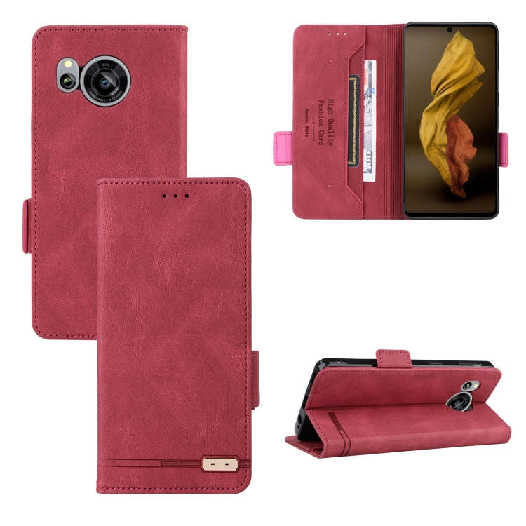 

For Sharp Aquos Sense7 Plus Magnetic Clasp Flip Leather Phone Case(Red)