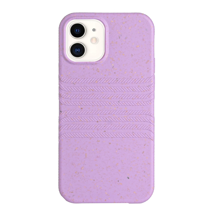 

For iPhone 12 mini Wheat Straw Material Degradable TPU Phone Case(Purple)