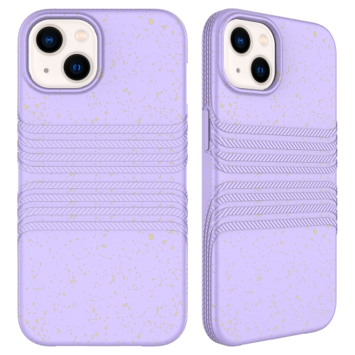 

For iPhone 15 Wheat Straw Material Degradable TPU Phone Case(Purple)