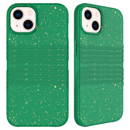 

For iPhone 15 Wheat Straw Material Degradable TPU Phone Case(Dark Green)