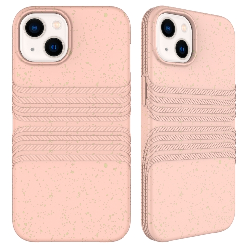 

For iPhone 15 Wheat Straw Material Degradable TPU Phone Case(Pink)