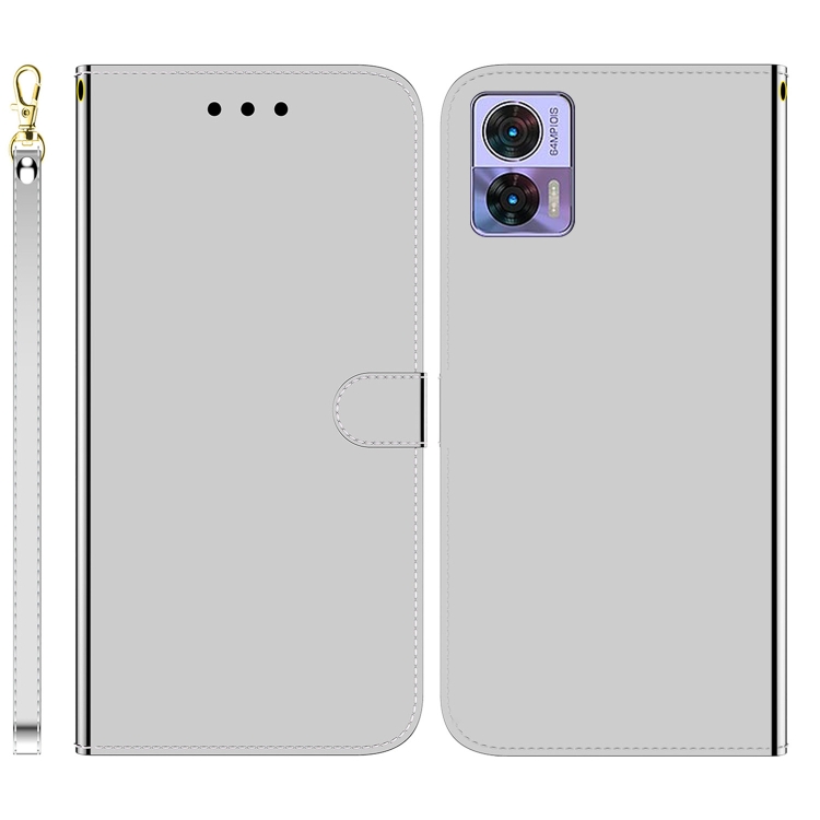 

For Motorola Edge 30 Neo / Edge 30 Lite Imitated Mirror Surface Flip Leather Phone Case(Silver)
