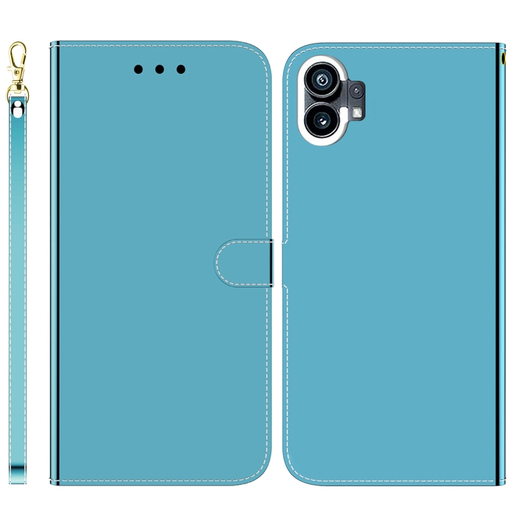 

For Nothing Phone 1 Imitated Mirror Surface Flip Leather Phone Case(Blue)